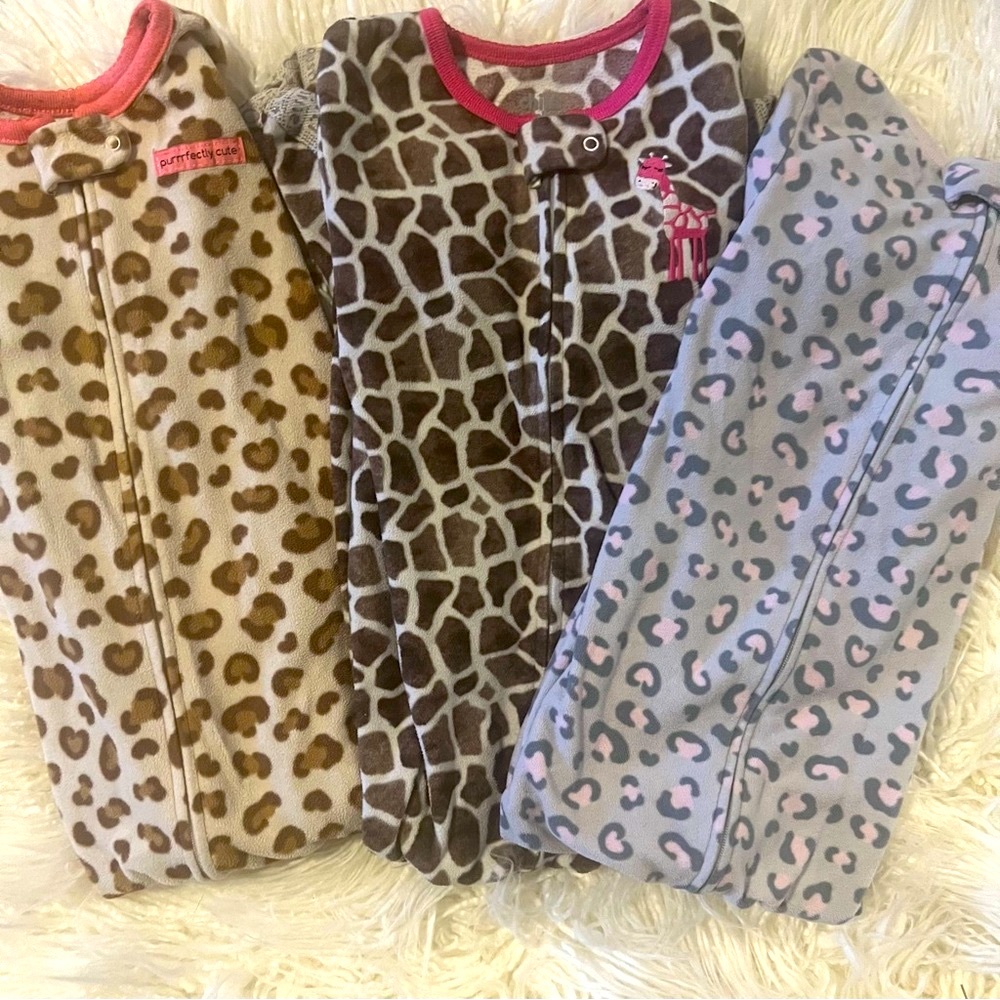 Bundle of 3 Fleece Footed Sleepers Sz 3T